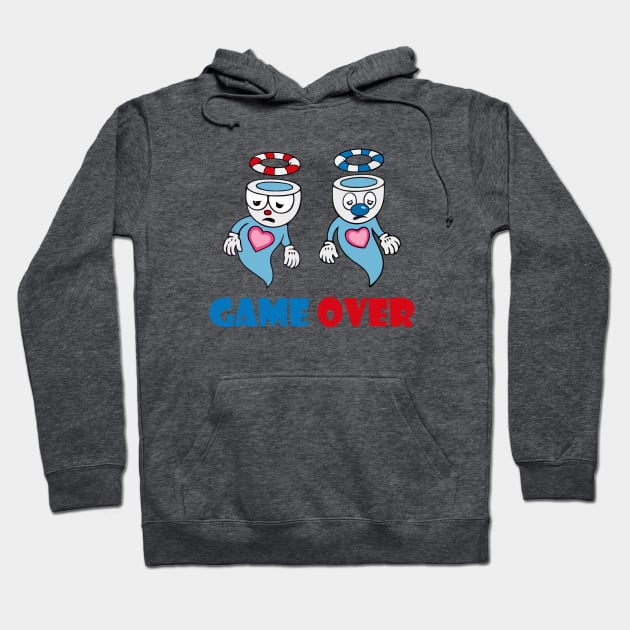 Dead Cuphead and Mugman Hoodie by Catharthic